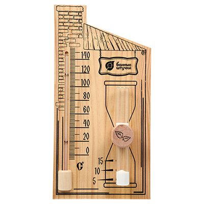 Thermometer for bath and sauna Sauna things with hourglass 18036