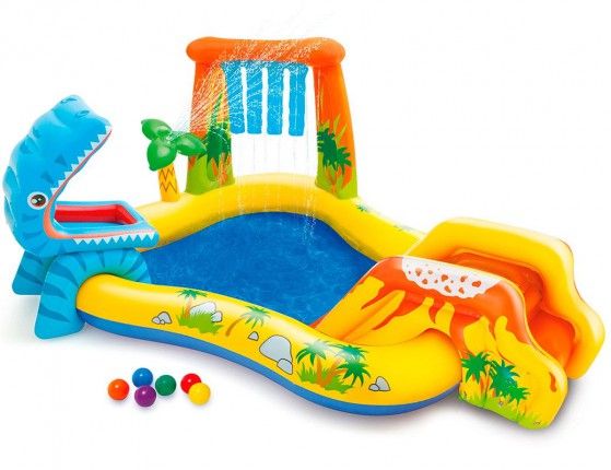 Inflatable play center with a slide from 2 years Intex Dinosaur (57444) 249x191x109 cm