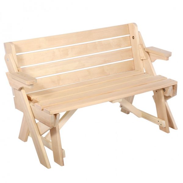 Folding bench-table Sauna Tricks linden 120x80x40 cm 32475